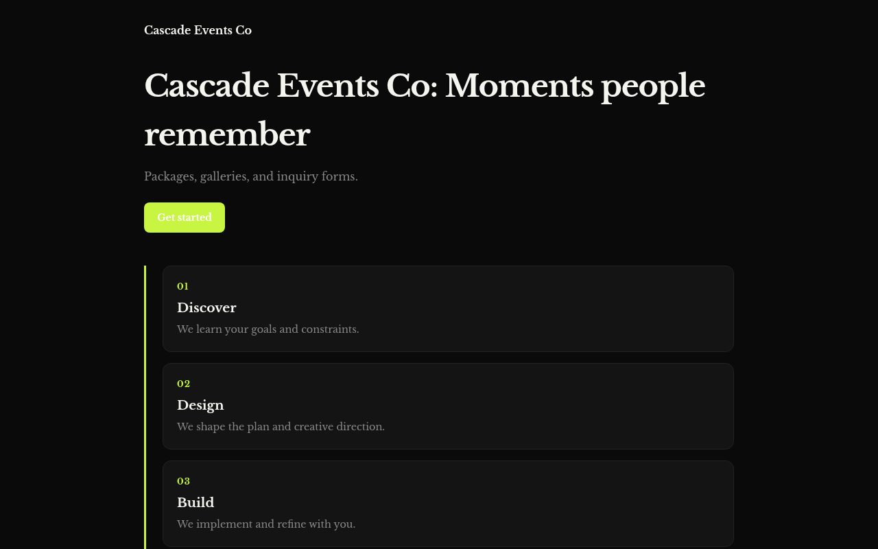 Cascade Events Co