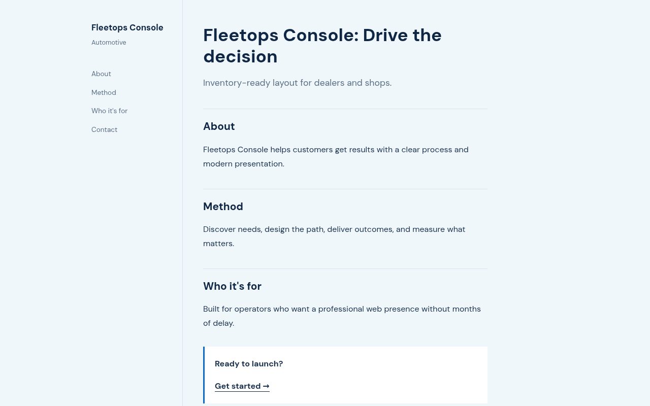 Fleetops Console