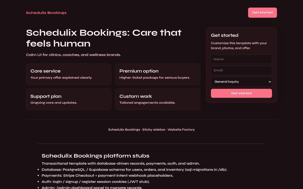 Schedulix Bookings